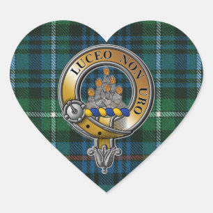 MacKenzie Tartan & Badge Heart Sticker