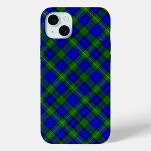 MacKenzie tartan blue green plaid iPhone 15 Mini Case