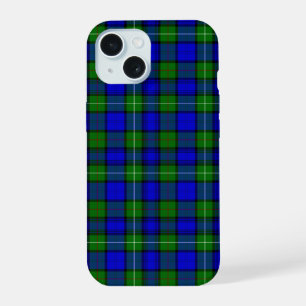 MacKenzie tartan blue green plaid iPhone 15 Case