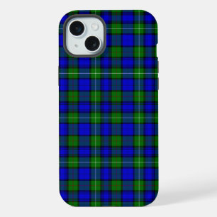 MacKenzie tartan blue green plaid iPhone 15 Plus Case