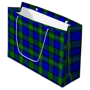 MacKenzie tartan blue green plaid Large Gift Bag