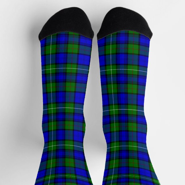 MacKenzie tartan blue green plaid Socks (Top)
