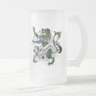 MacKenzie Tartan Lion Frosted Glass Beer Mug