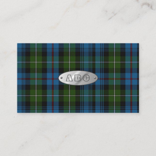 MacKenzie Tartan Monogram Business Cards (Front)