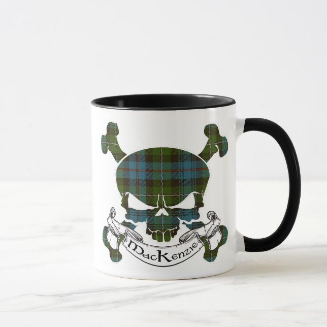 MacKenzie Tartan Skull Mug (Right)