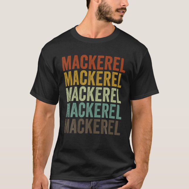 Mackerel Fish Retro T-Shirt (Front)