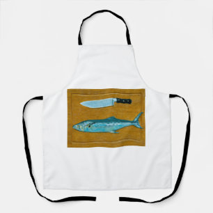 Mackerel on Cutting Board Apron