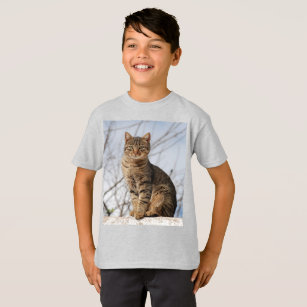 Mackerel Tabby Cat Kids T-Shirt