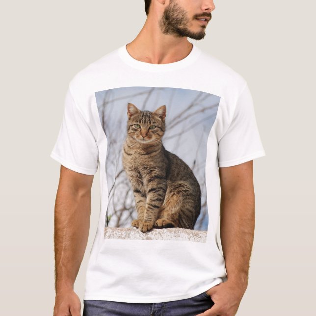 Mackerel Tabby Cat T-Shirt (Front)