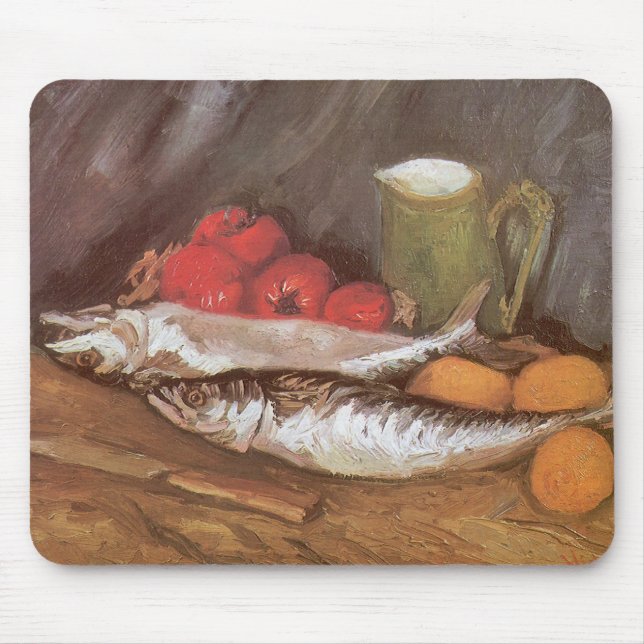 Mackerels, Lemons and Tomatoes by Vincent van Gogh Mouse Mat (Front)