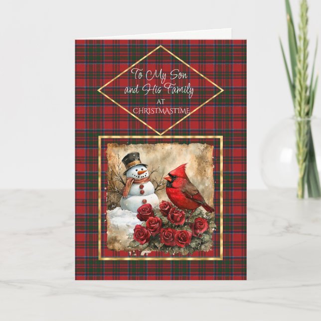MacKillop Modern Tartan Christmas Holiday Card (Front)