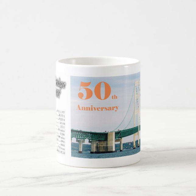 Mackinac Bridge 50th Anniversary Coffee Mug (Center)
