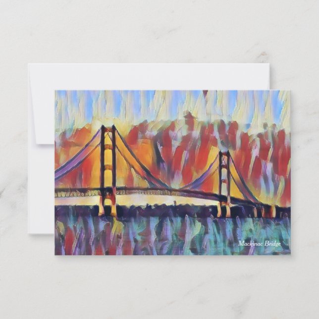 Mackinac Bridge Abstract Note Card (Front)