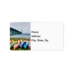 Mackinac Bridge And Canoes Address Labels