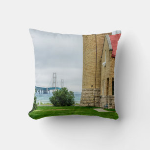 Mackinac Bridge and Lighthouse Cushion