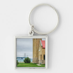 Mackinac Bridge and Lighthouse Key Ring
