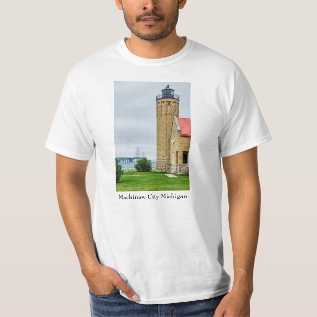 Mackinac Bridge and Lighthouse T-Shirt (Front)