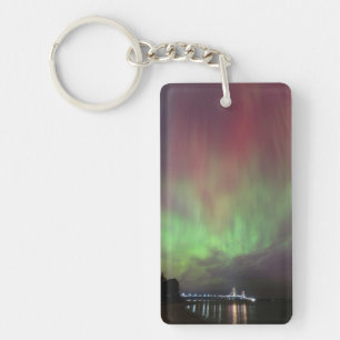 Mackinac Bridge Aurora Keychain