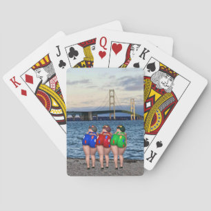 Mackinac Bridge Bathing Beauty Playing Cards