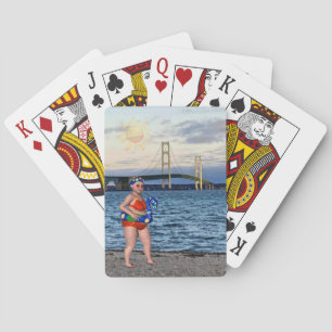 Mackinac Bridge Bathing Beauty Playing Cards