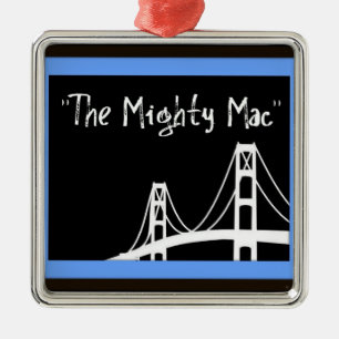 Mackinac Bridge Christmas Metal Tree Decoration