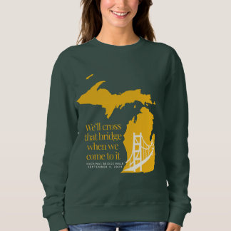 Mackinac Bridge dark sweatshirt - yellow