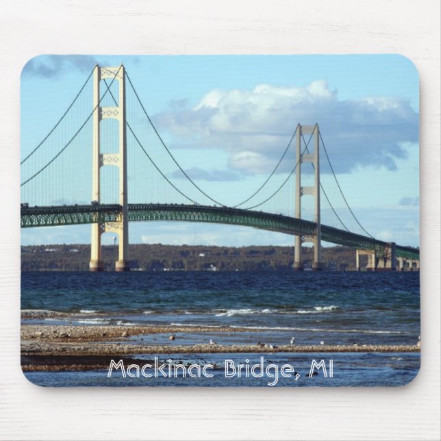 Mackinac-Bridge-in-fall, Mackinac Bridge, MI Mouse Mat (Front)