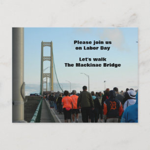 Mackinac Bridge Labour Day Walk Annual Event Join Holiday Postcard