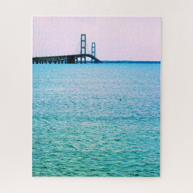 Mackinac Bridge - Lake Michigan - 16x20 - 520 pcs Jigsaw Puzzle (Vertical)