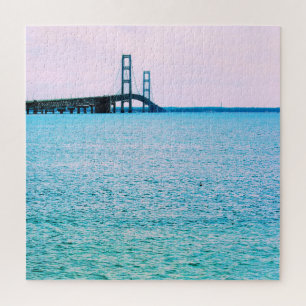 Mackinac Bridge - Lake Michigan - 20x20 - 676 pcs Jigsaw Puzzle