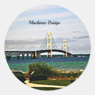 Mackinac Bridge, Mackinac Island, Classic Round Sticker