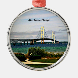Mackinac Bridge, Mackinac Island Metal Tree Decoration