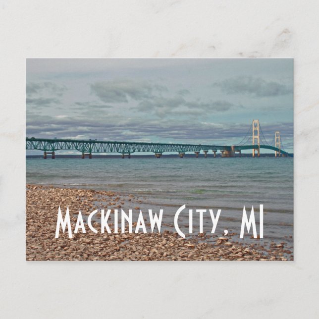 Mackinac Bridge Mackinaw City, MI Postcard (Front)