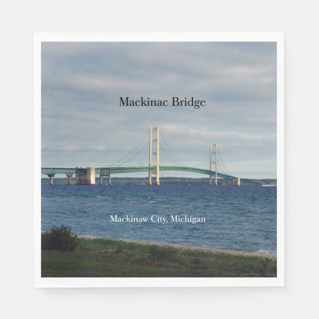 Mackinac Bridge Mackinaw City paper napkins (Front)