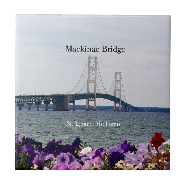 Mackinac Bridge St. Ignace spring tile (Front)
