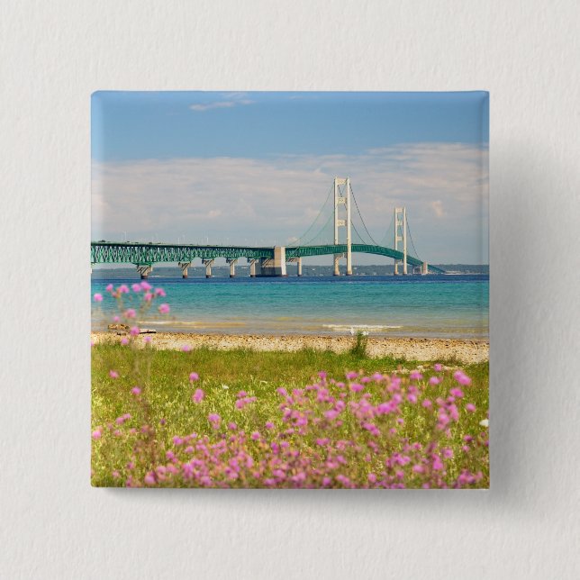 Mackinac Bridge "The Big Mac" 15 Cm Square Badge (Front)