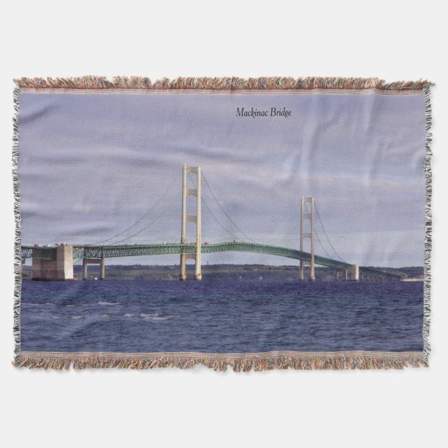 Mackinac Bridge throw blanket (Front)
