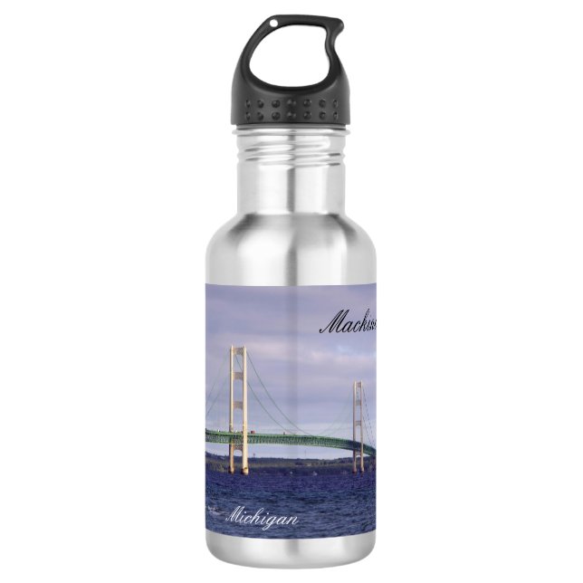 Mackinac Bridge water bottle (Front)
