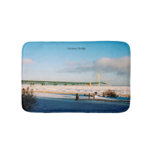 Mackinac Bridge Winter bathmat