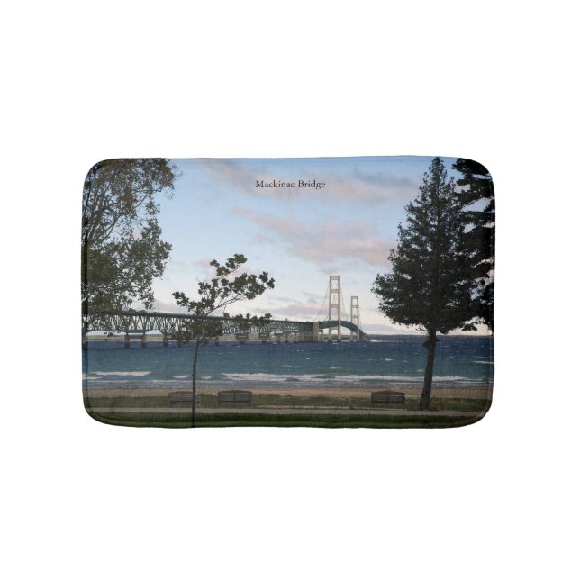 Mackinac Bridge with trees bathmat (Front)