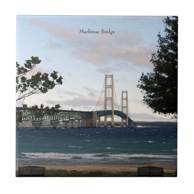 Mackinac Bridge with trees tile (Front)