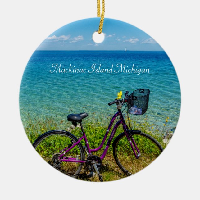Mackinac Island Bike Circle Ornament (Front)