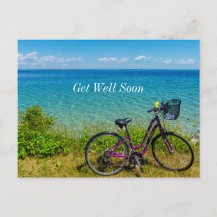 Mackinac Island Bike Get Well Soon Postcard