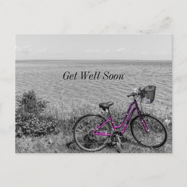 Mackinac Island Bike Selective Colour Get Well Soo Postcard (Front)