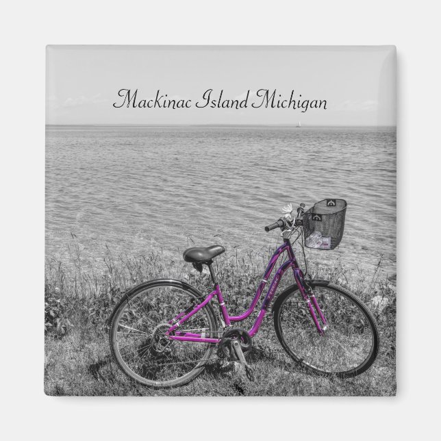 Mackinac Island Bike Selective Colour Magnet (Front)
