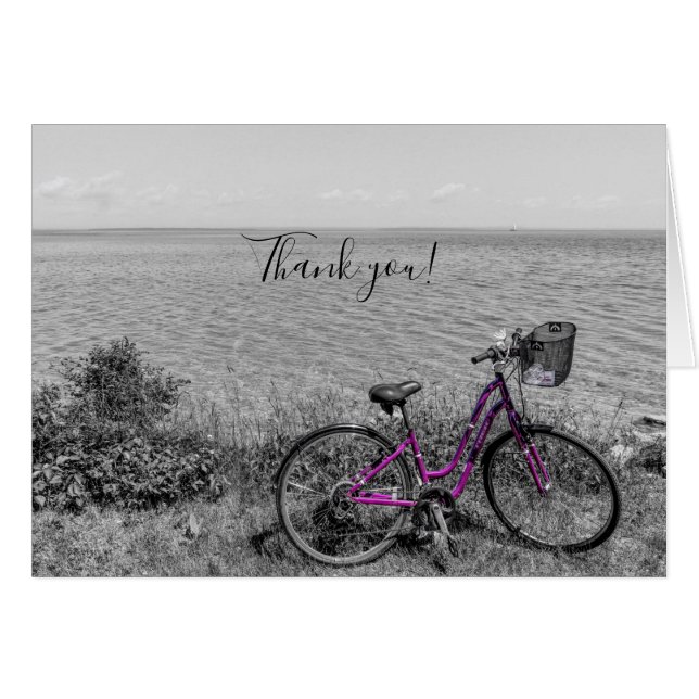 Mackinac Island Bike Selective Colour Thank U Card (Front Horizontal)