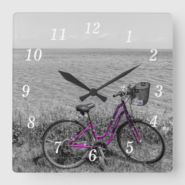 Mackinac Island Bike Selective Colour Wall Clock (Front)