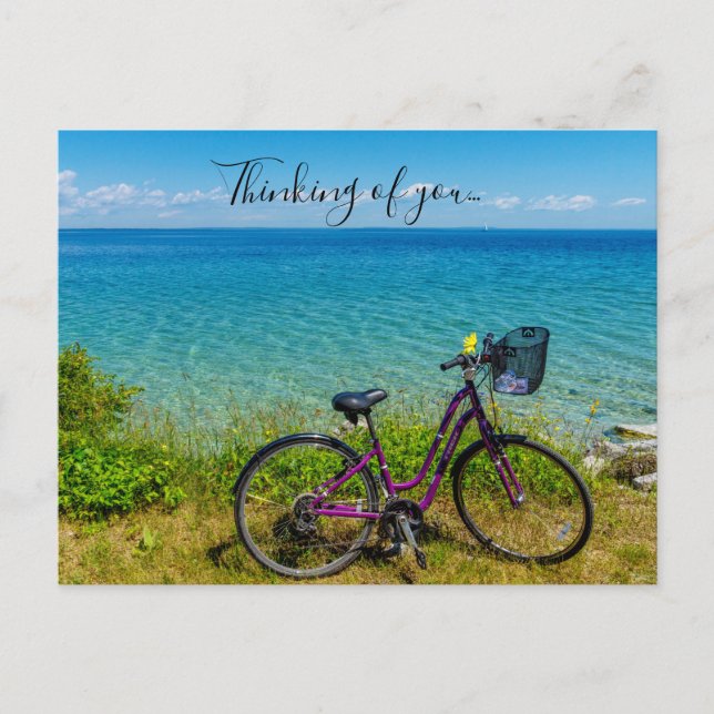 Mackinac Island Bike Thinking Of You Postcard (Front)