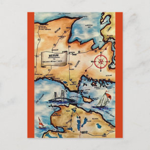 Mackinac Island Bridge Area Postcard