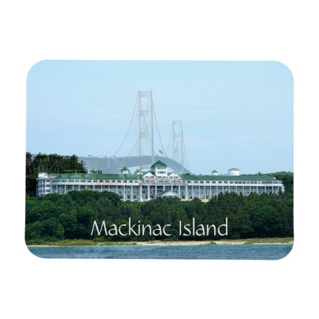 Mackinac Island Bridge Grand Hotel Magnet (Horizontal)